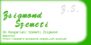 zsigmond szemeti business card